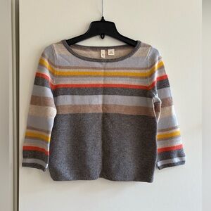 Anthropologie MOTH Chic Multicolor Striped Knit Wool Sweater cashmere XXS 00 P